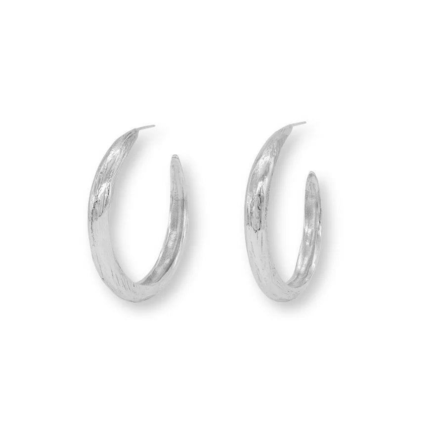 reyes carved post hoop earrings