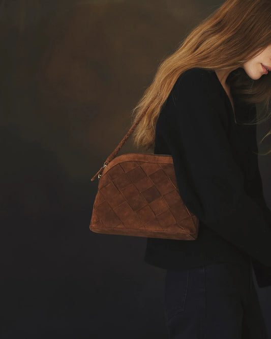 bembien / carmen bag - grande weave - suede brown