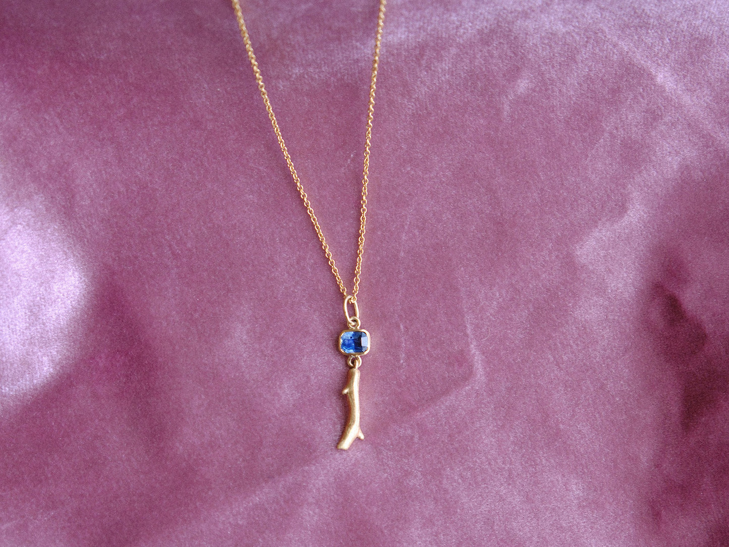 cast coral pendant - sapphire