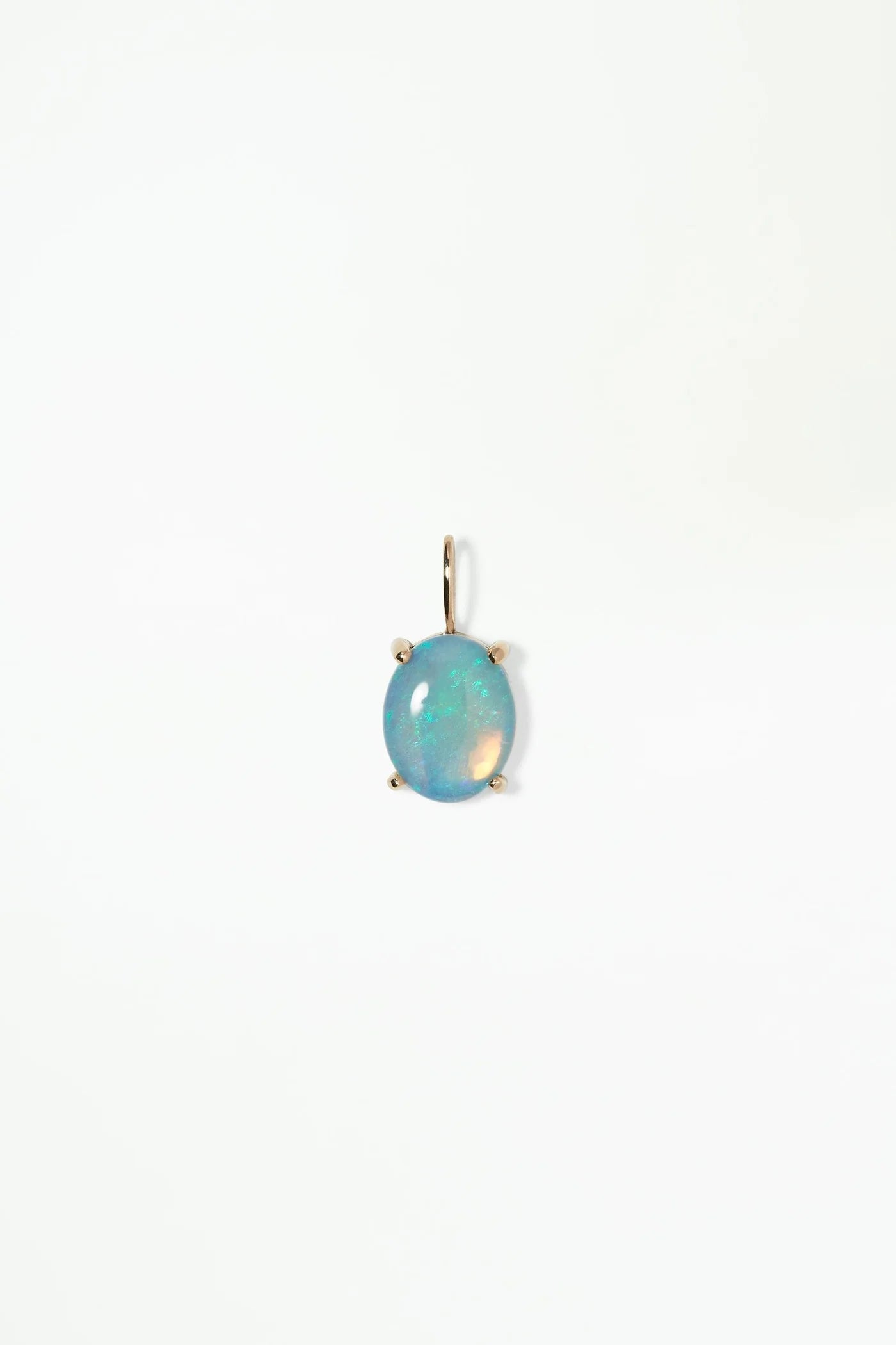 wwake / large oval solo opal pendant charm