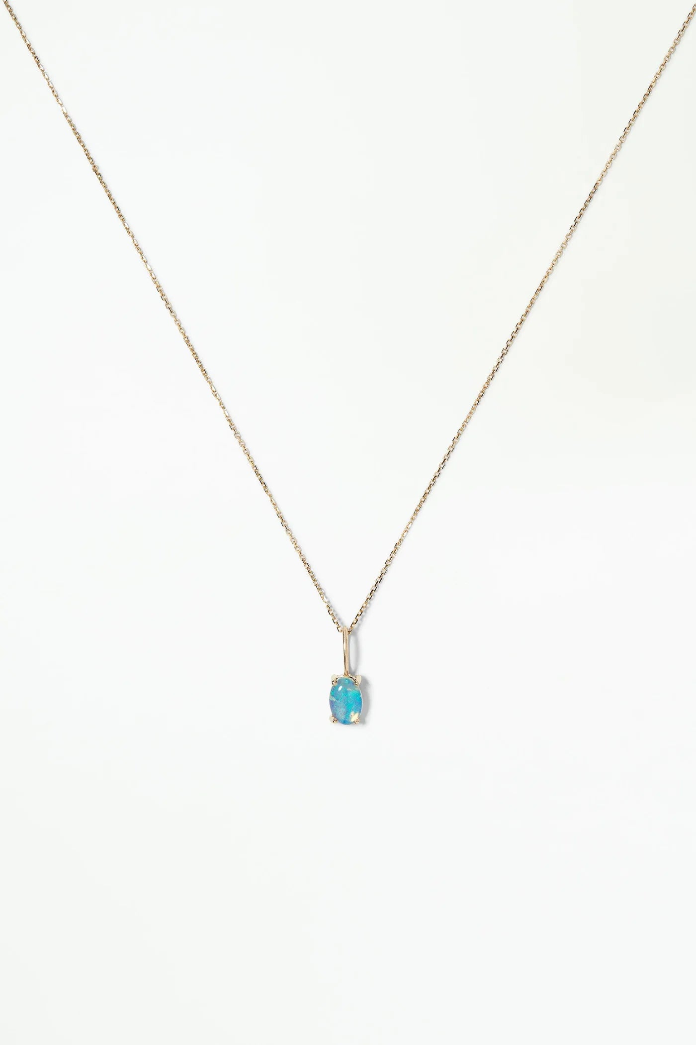 wwake / medium oval solo opal charm