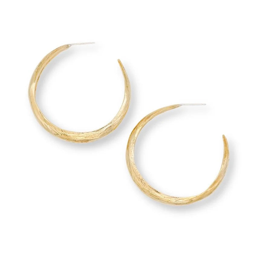 reyes carved post hoop earrings