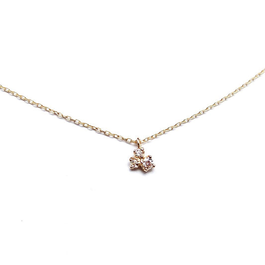 three buds necklace - natural diamond