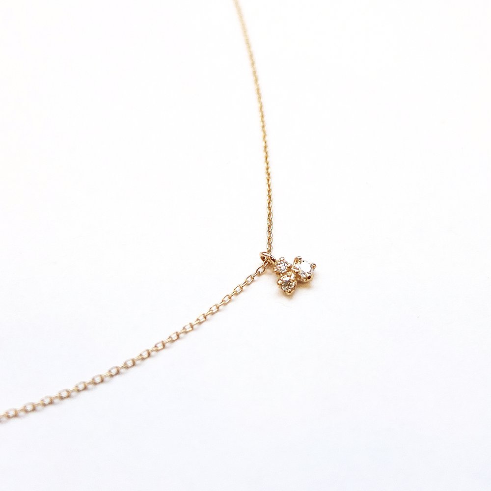 three buds necklace - natural diamond