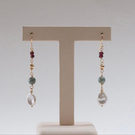 shannon len / multi stone drop earrings / one of a kind - no.2