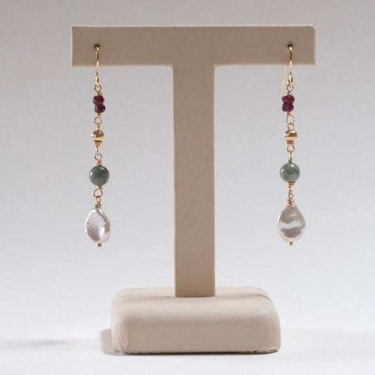 shannon len / multi stone drop earrings / one of a kind - no.2