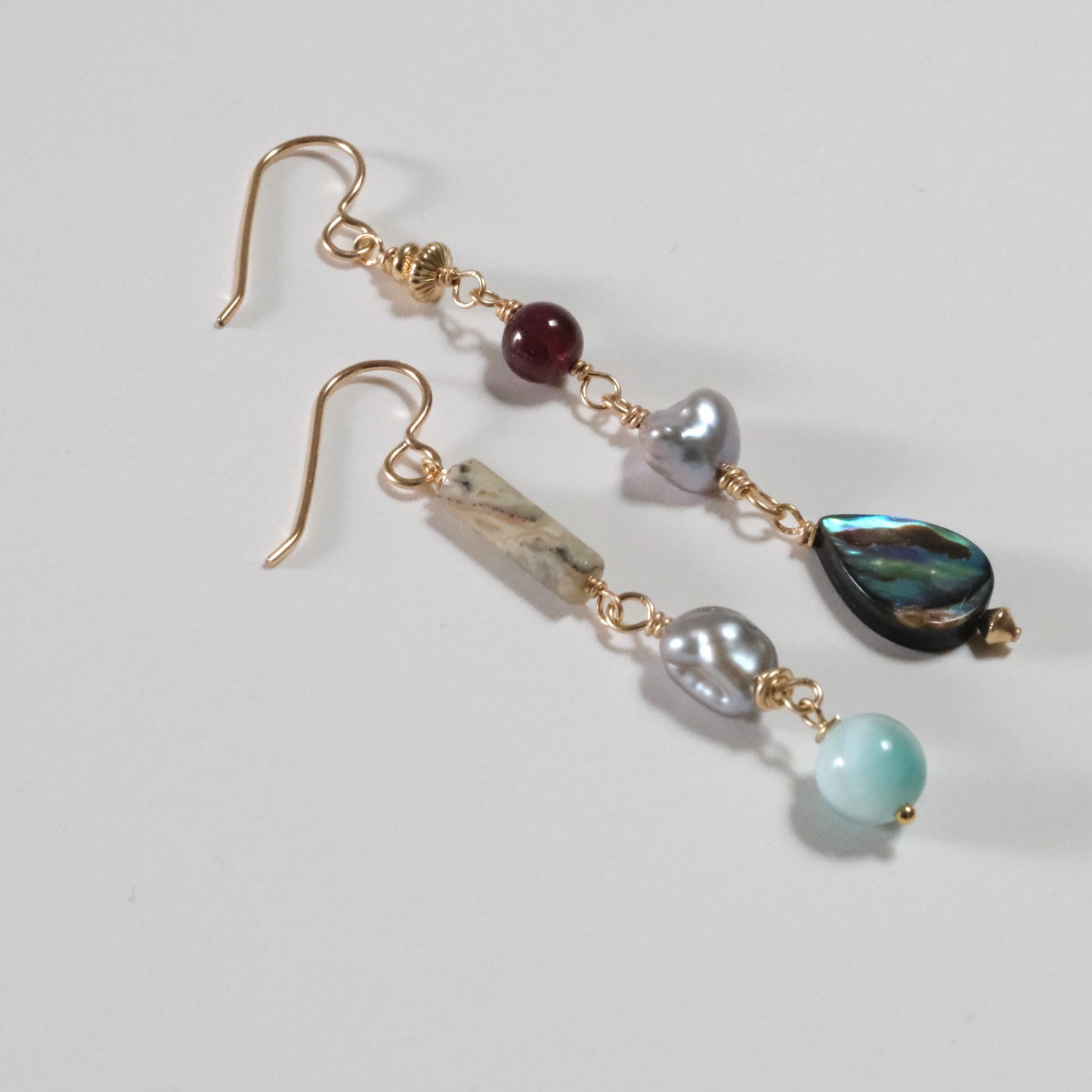 shannon len / multi stone drop earrings / one of a kind - no.1