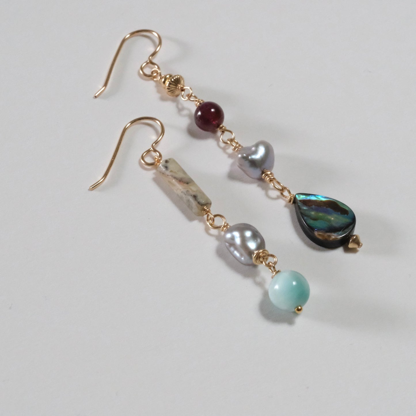 shannon len / multi stone drop earrings / one of a kind - no.1