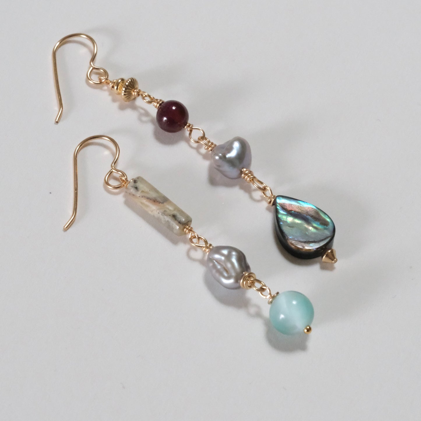 shannon len / multi stone drop earrings / one of a kind - no.1