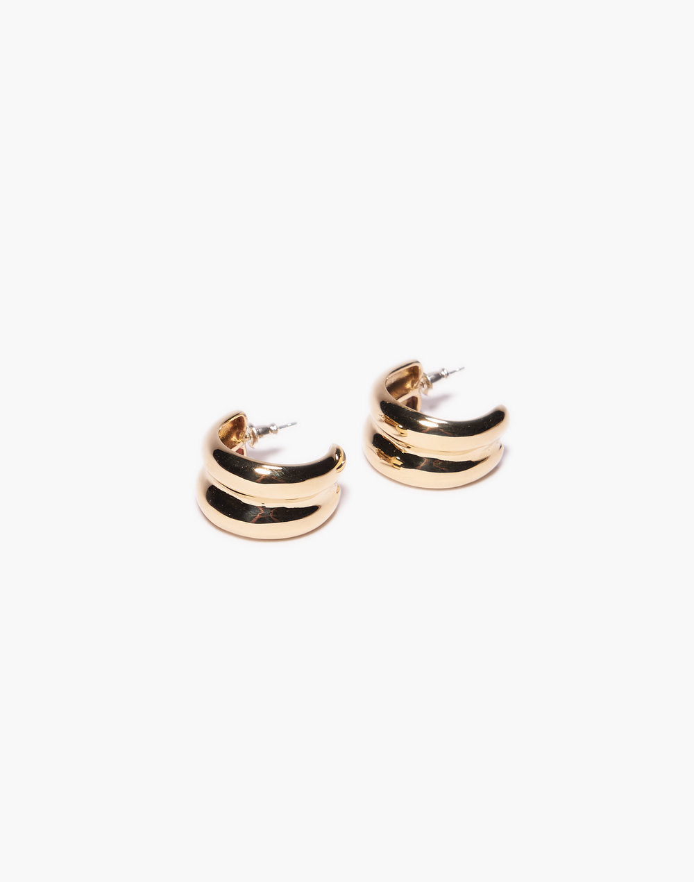 mini double bulle hoop earrings