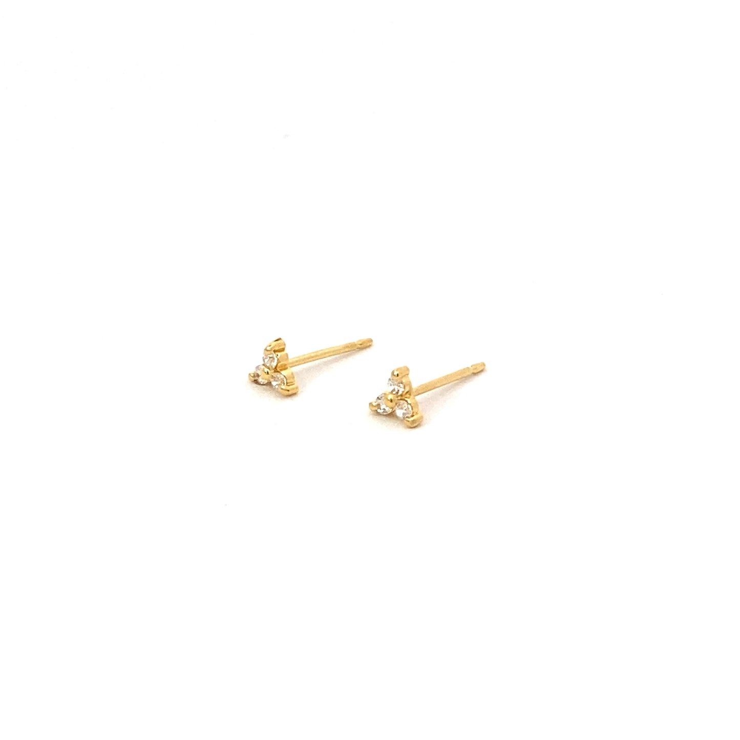 triangle stone stud earrings - cz