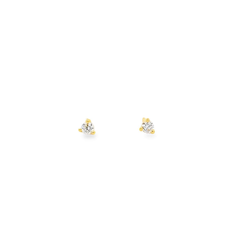three-prong stone studs - cz