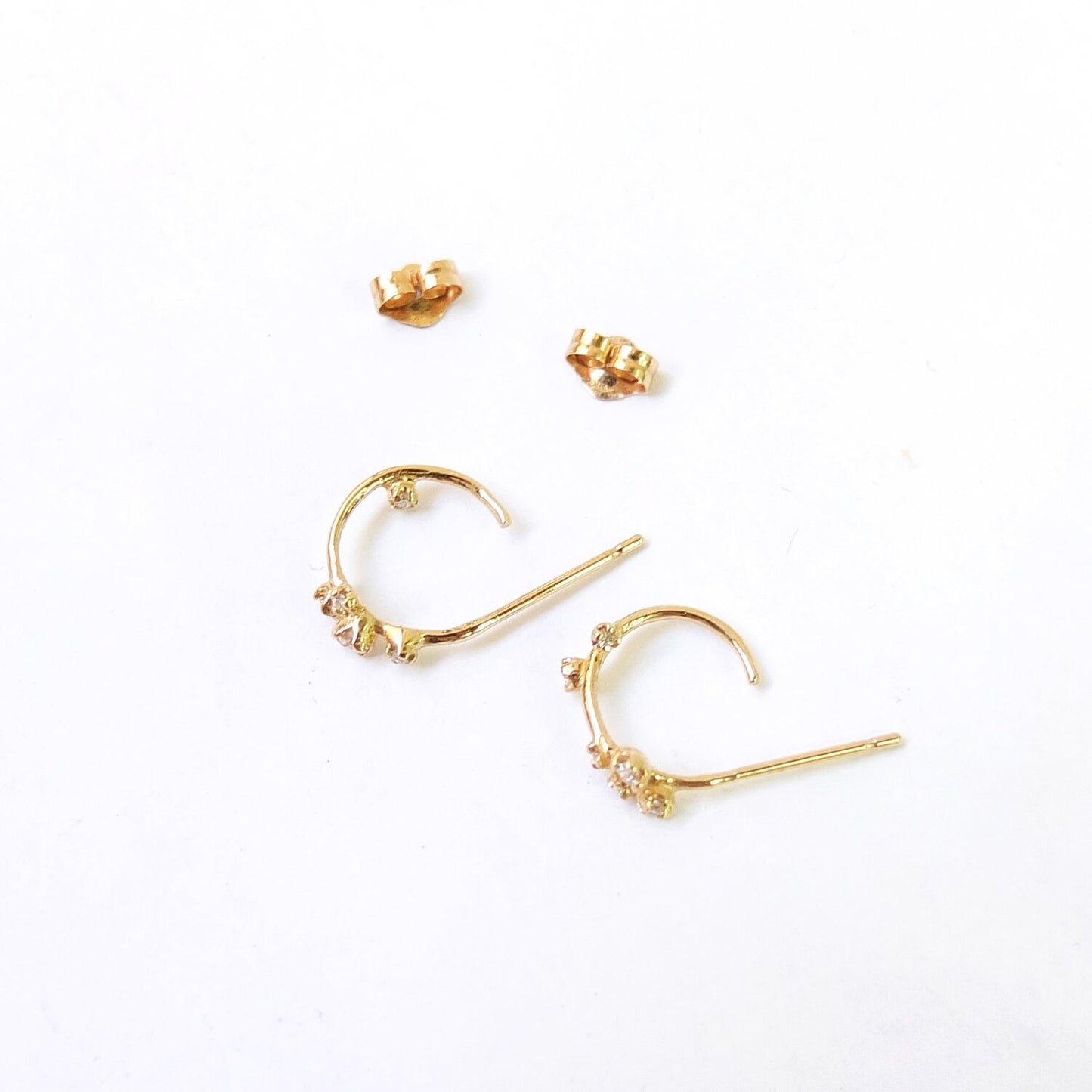 little sparkler diamond hoop earrings