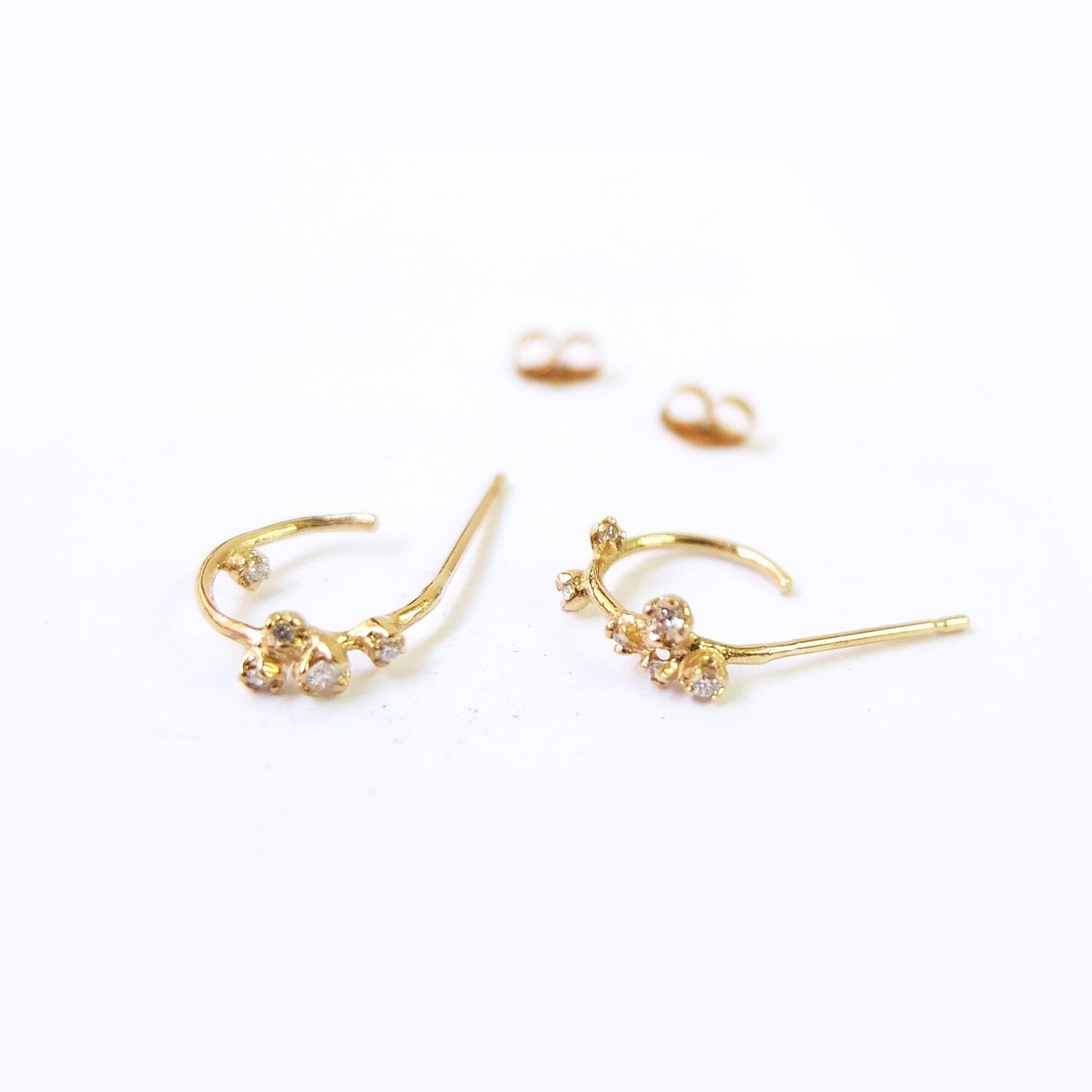 little sparkler diamond hoop earrings