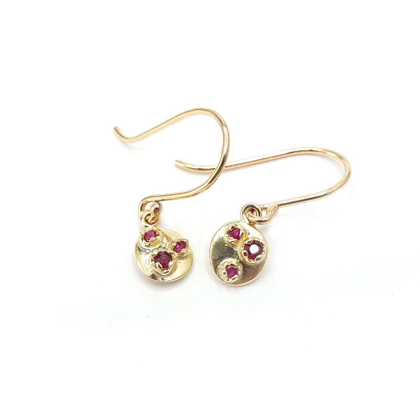 shield earrings - small - ruby