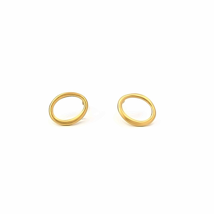 organic oval stud earrings