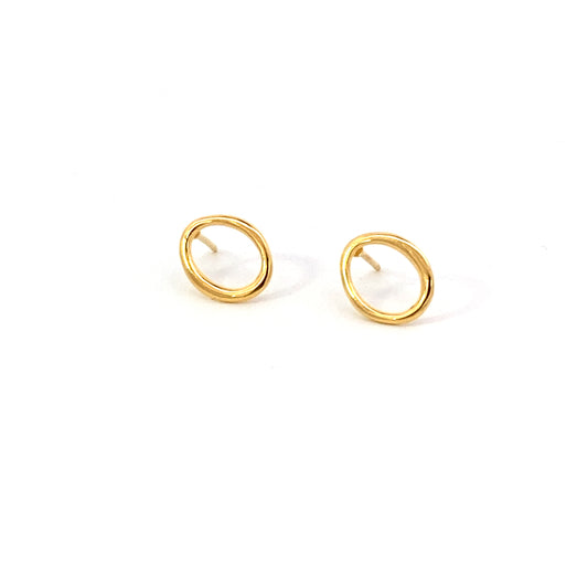 organic oval stud earrings