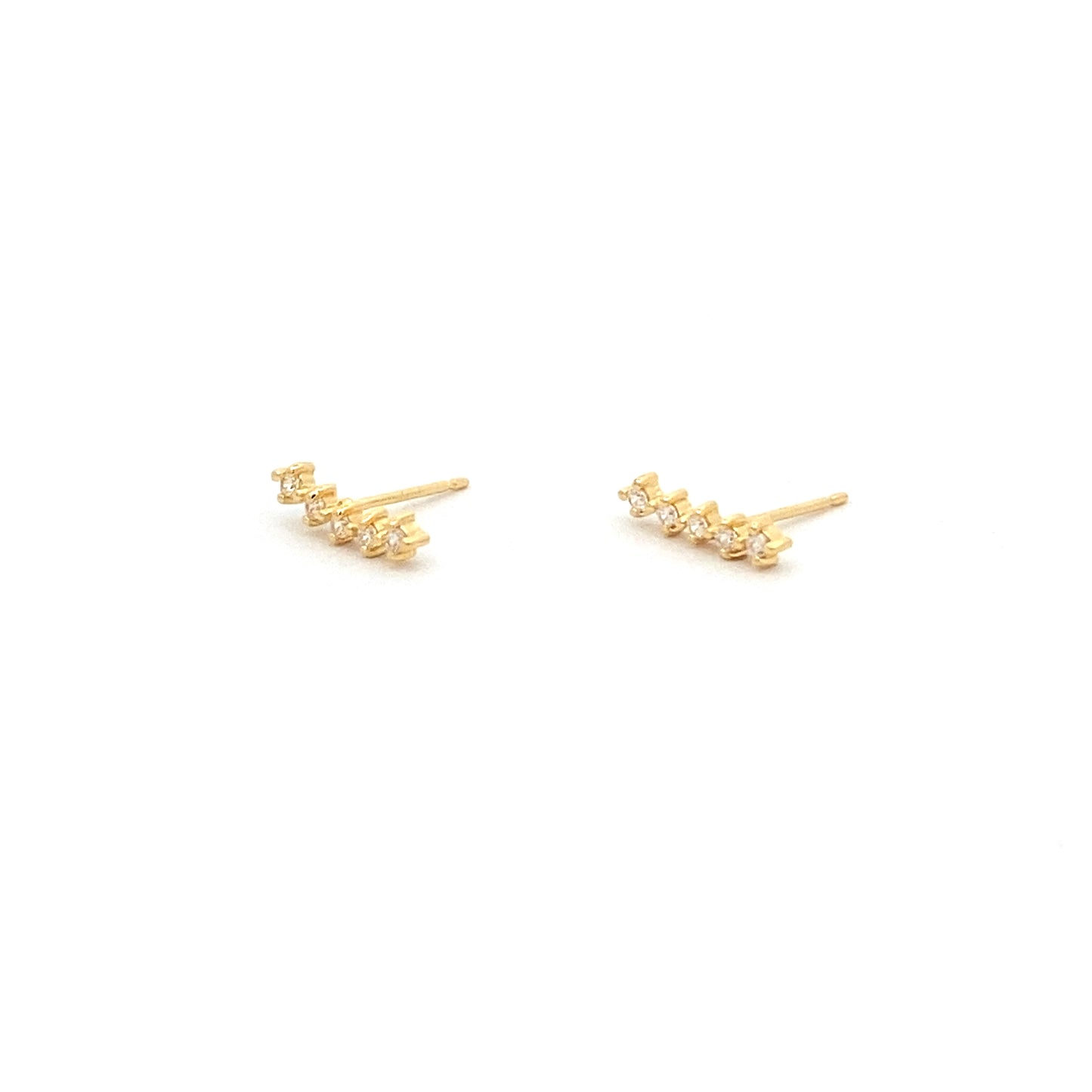 curve stone stud earrings - cz
