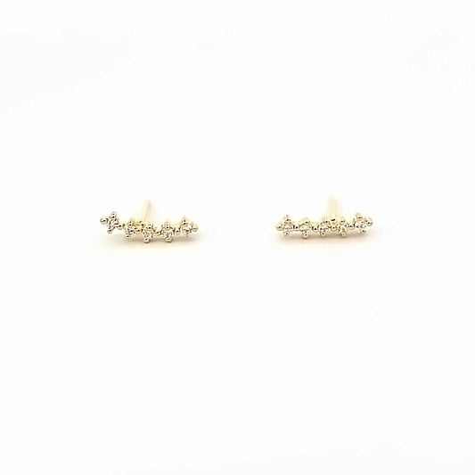 curve stone stud earrings - cz