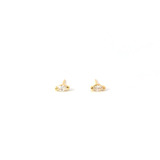 marquise prong stud earrings - cz