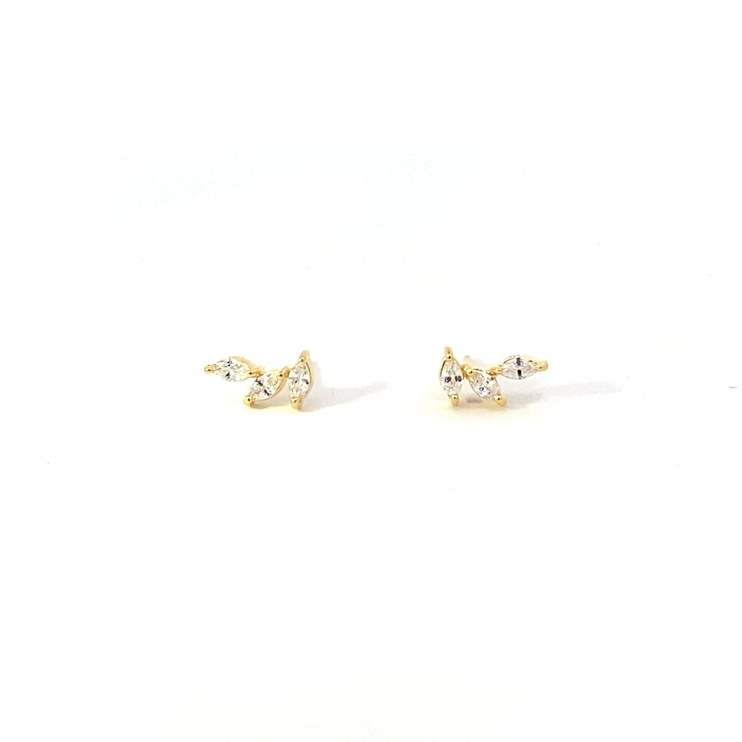 marquise climber stud earrings - cz