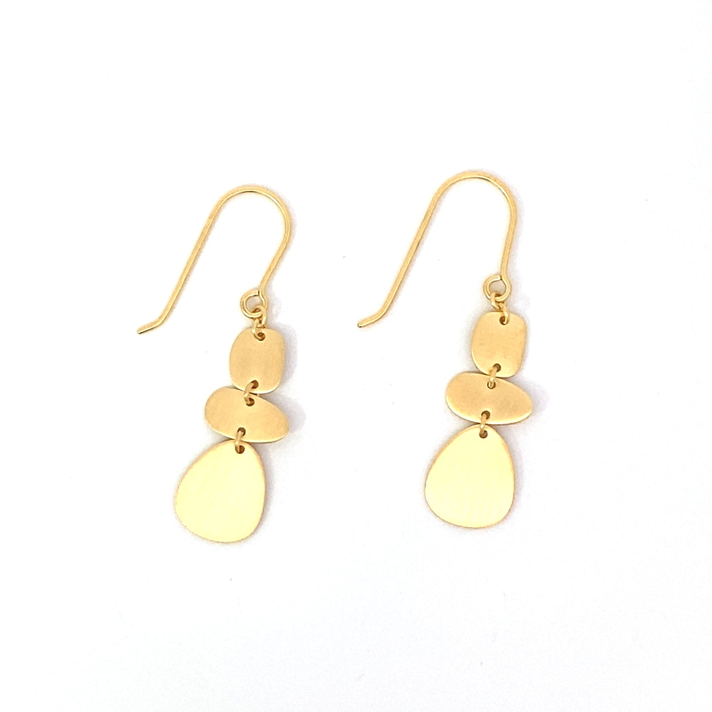 triple organic shape earrings