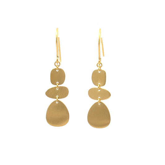 triple organic shape earrings