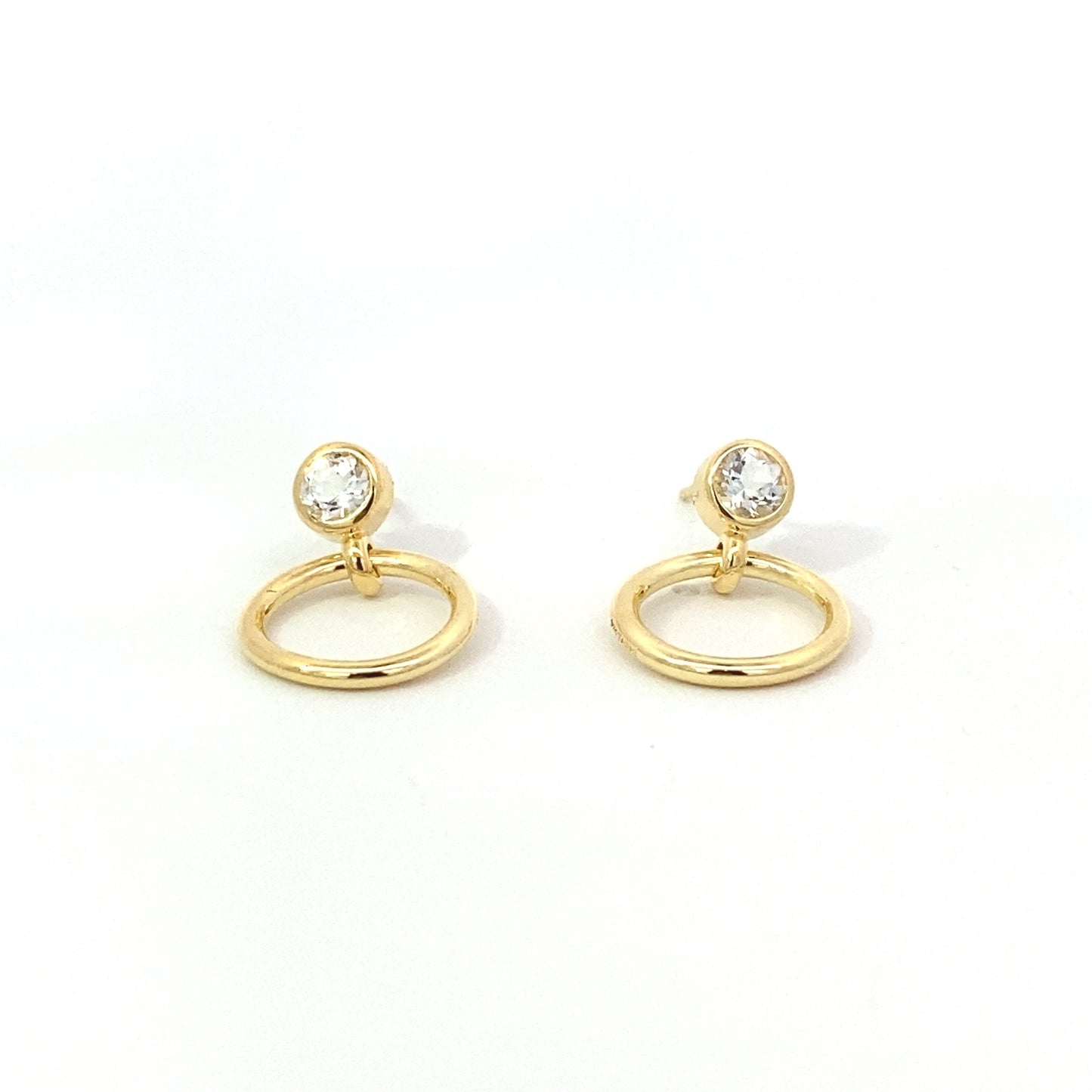 door knocker earrings - white topaz