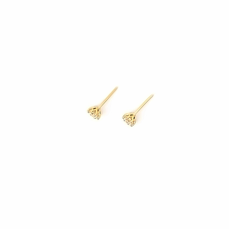 round claw-set stud earrings - cz