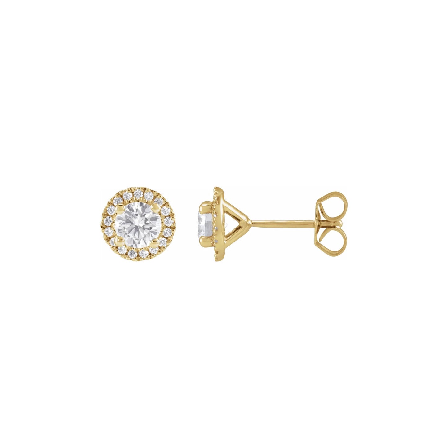halo stud earrings - grown diamond