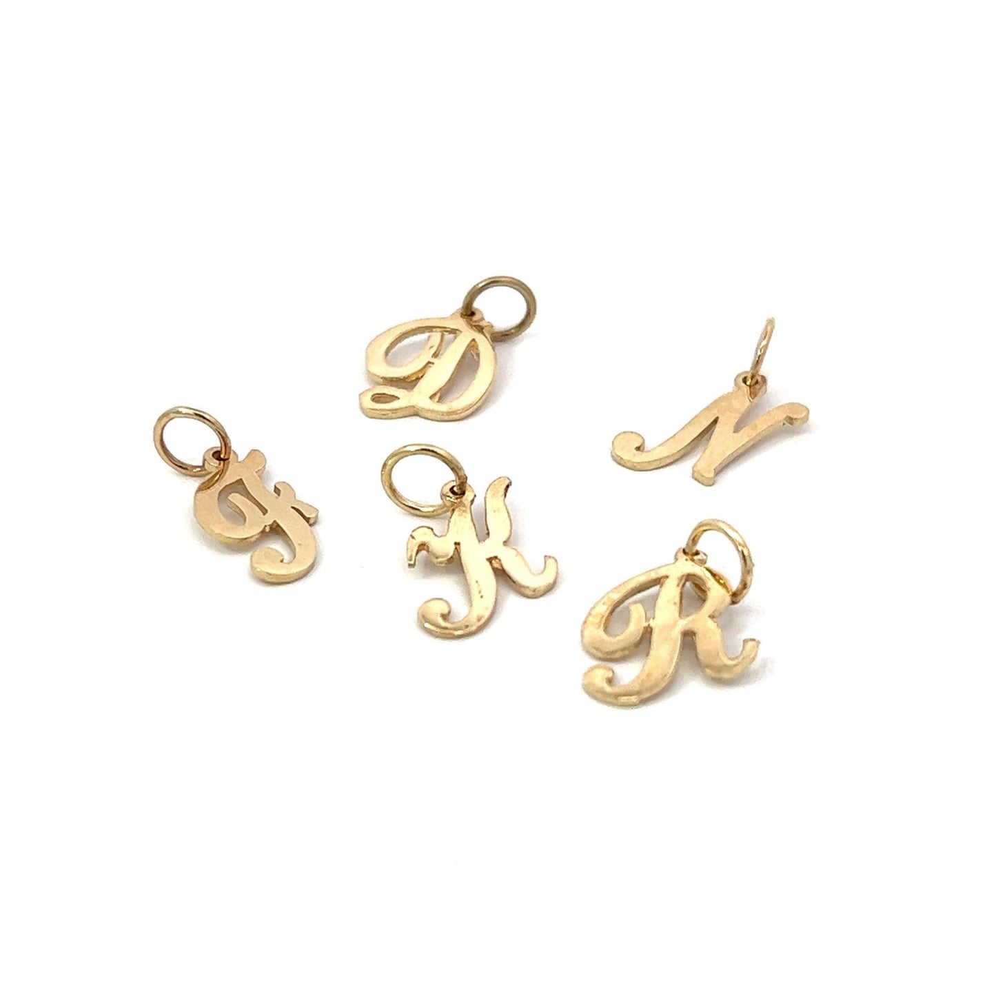 script initial pendant charm