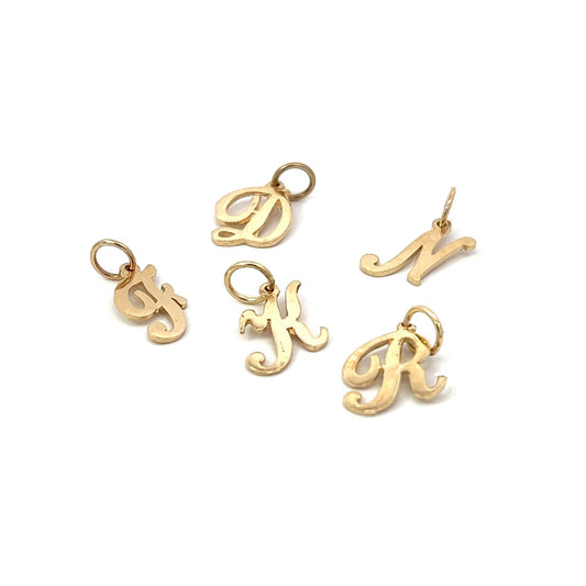 script initial pendant charm