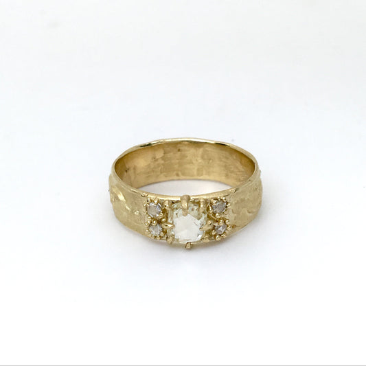 venus ring band - natural diamond