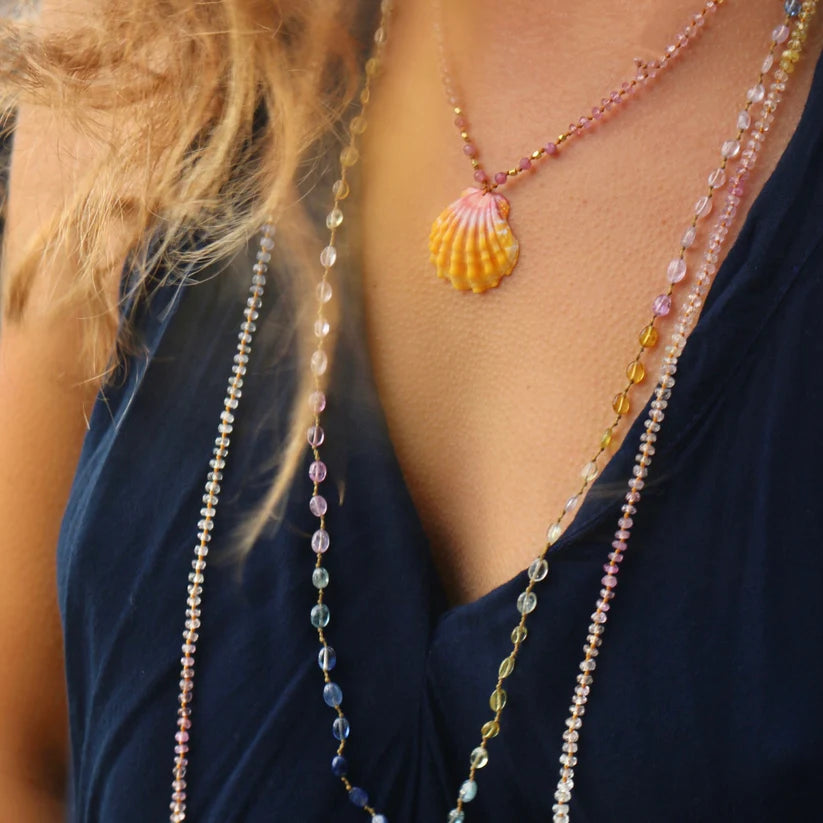 smooth pastel sapphire lei necklace