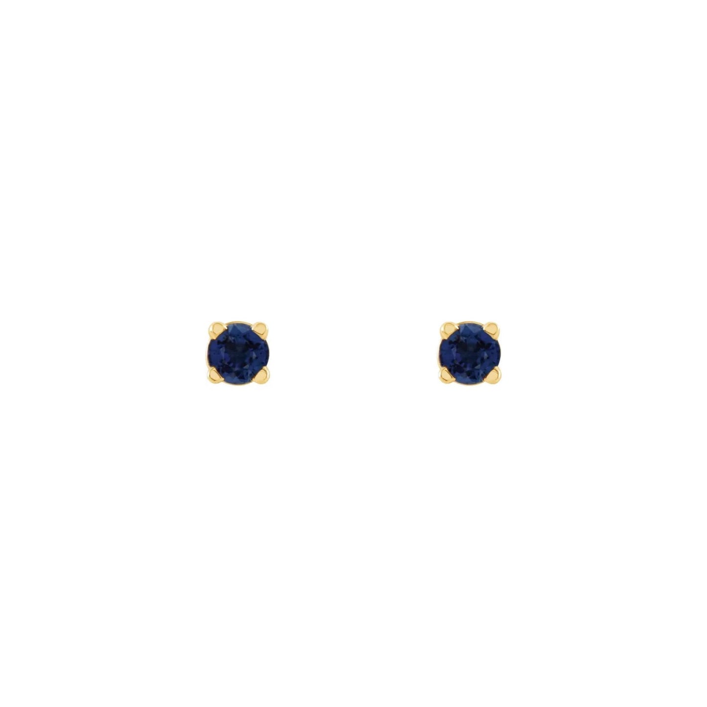 natural gem birthstone stud earrings - blue sapphire
