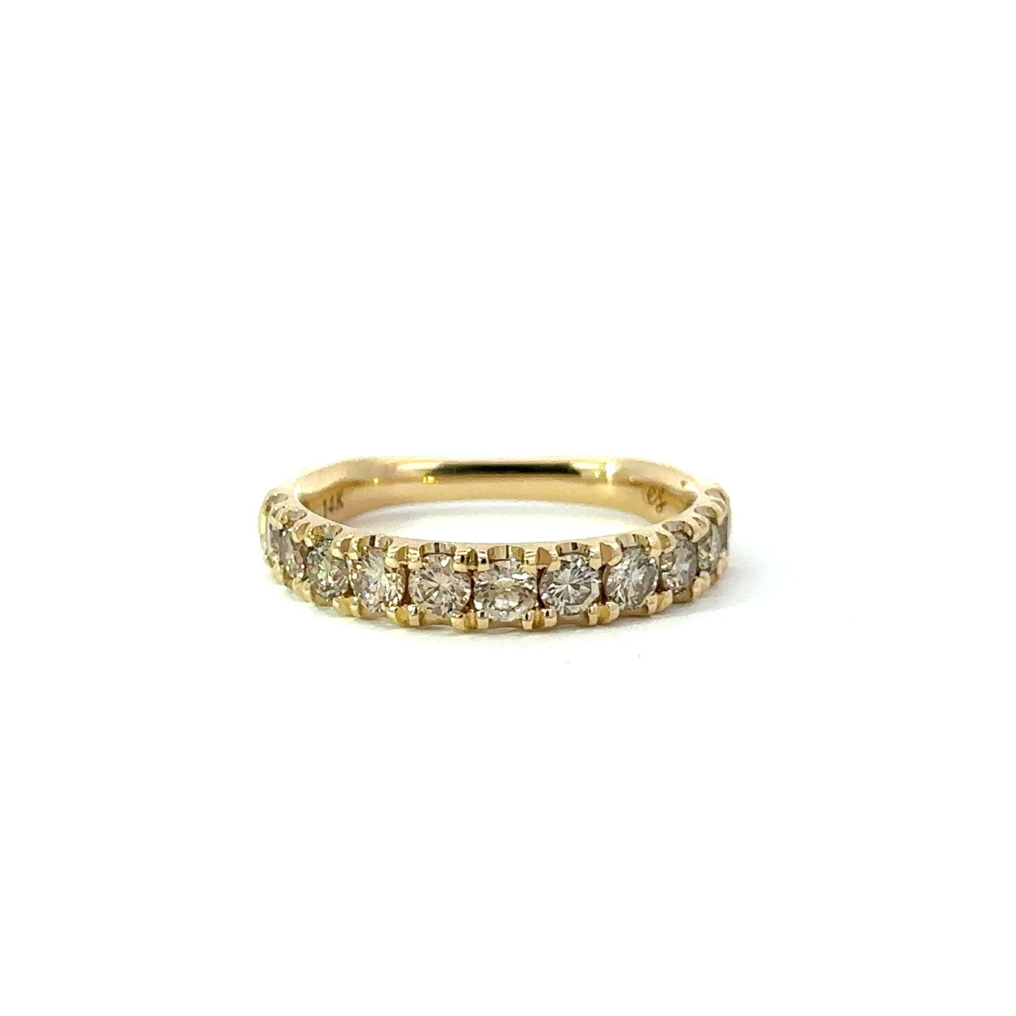 natural diamond euro band ring - light champagne