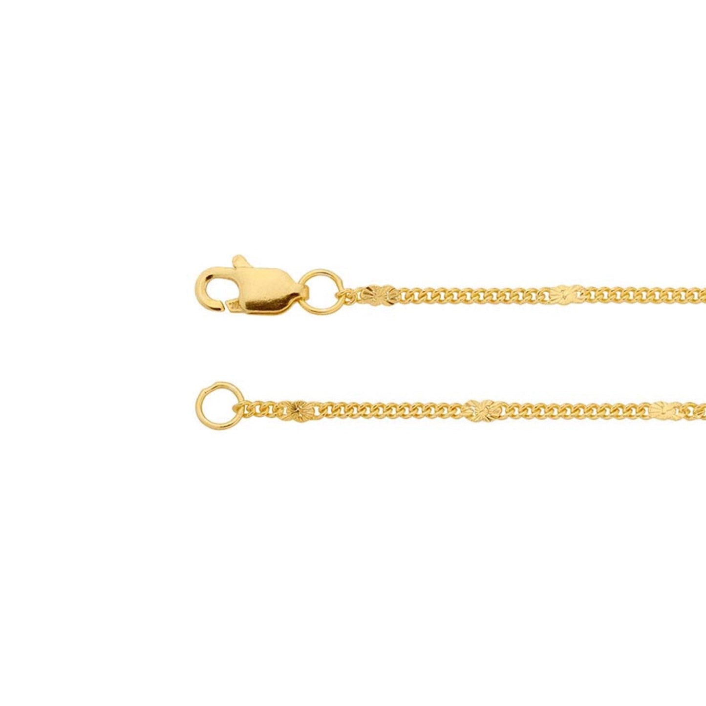 chain necklace / stamped starburst curb - 1.5mm