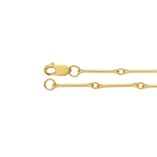 chain necklace / long straight bar link - 0.9mm