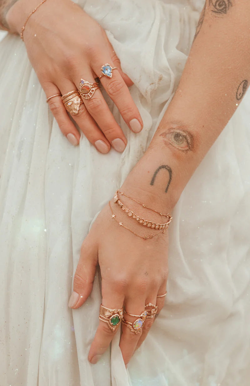 infinite love ring - aquamarine