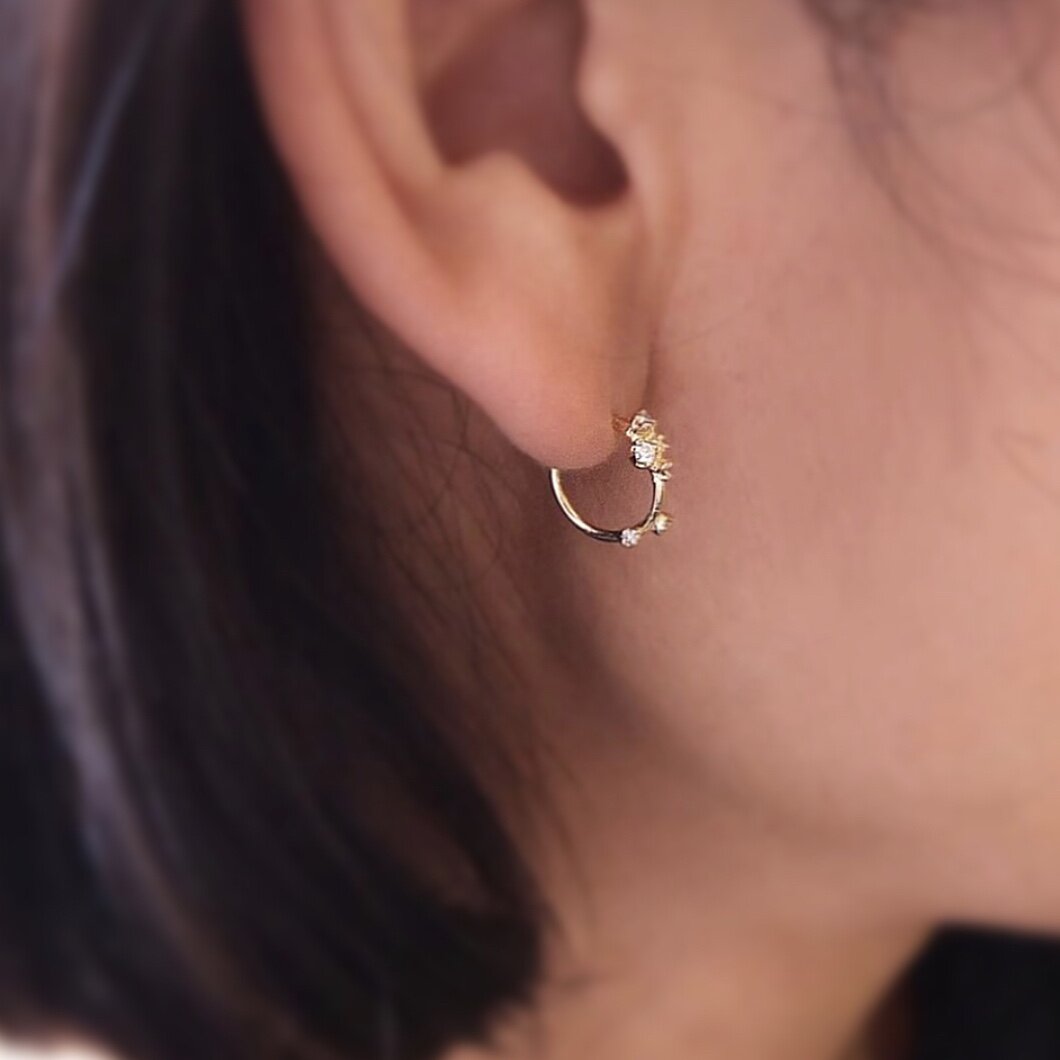 little sparkler diamond hoop earrings