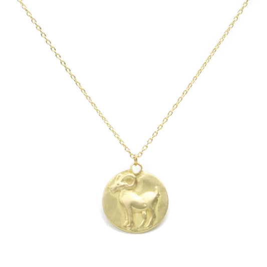zodiac medal pendant necklace - aries