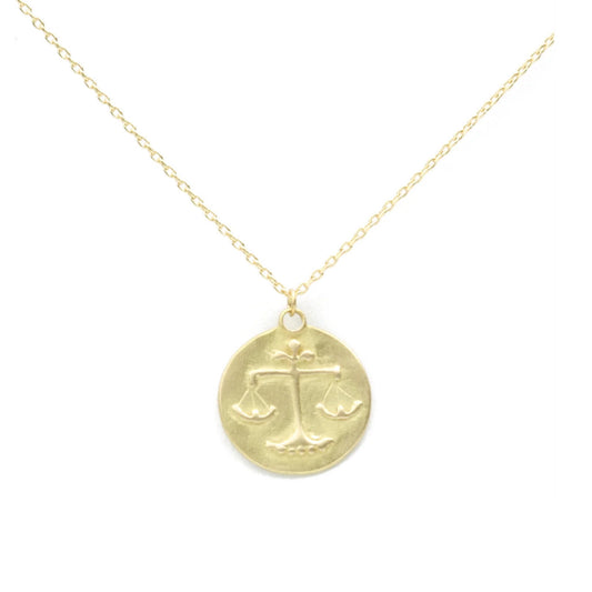 zodiac medal pendant necklace - libra