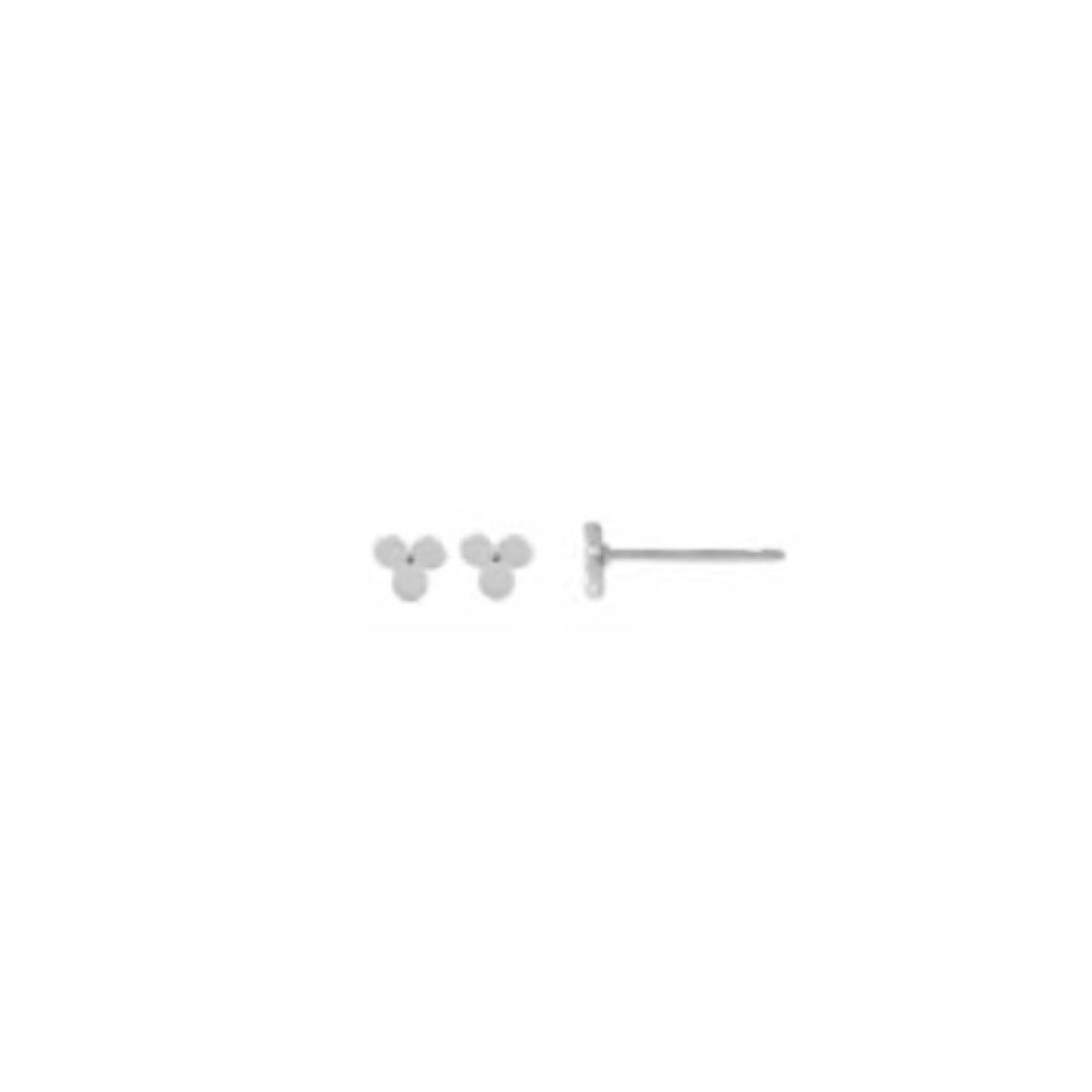 tiny triple disc stud earrings