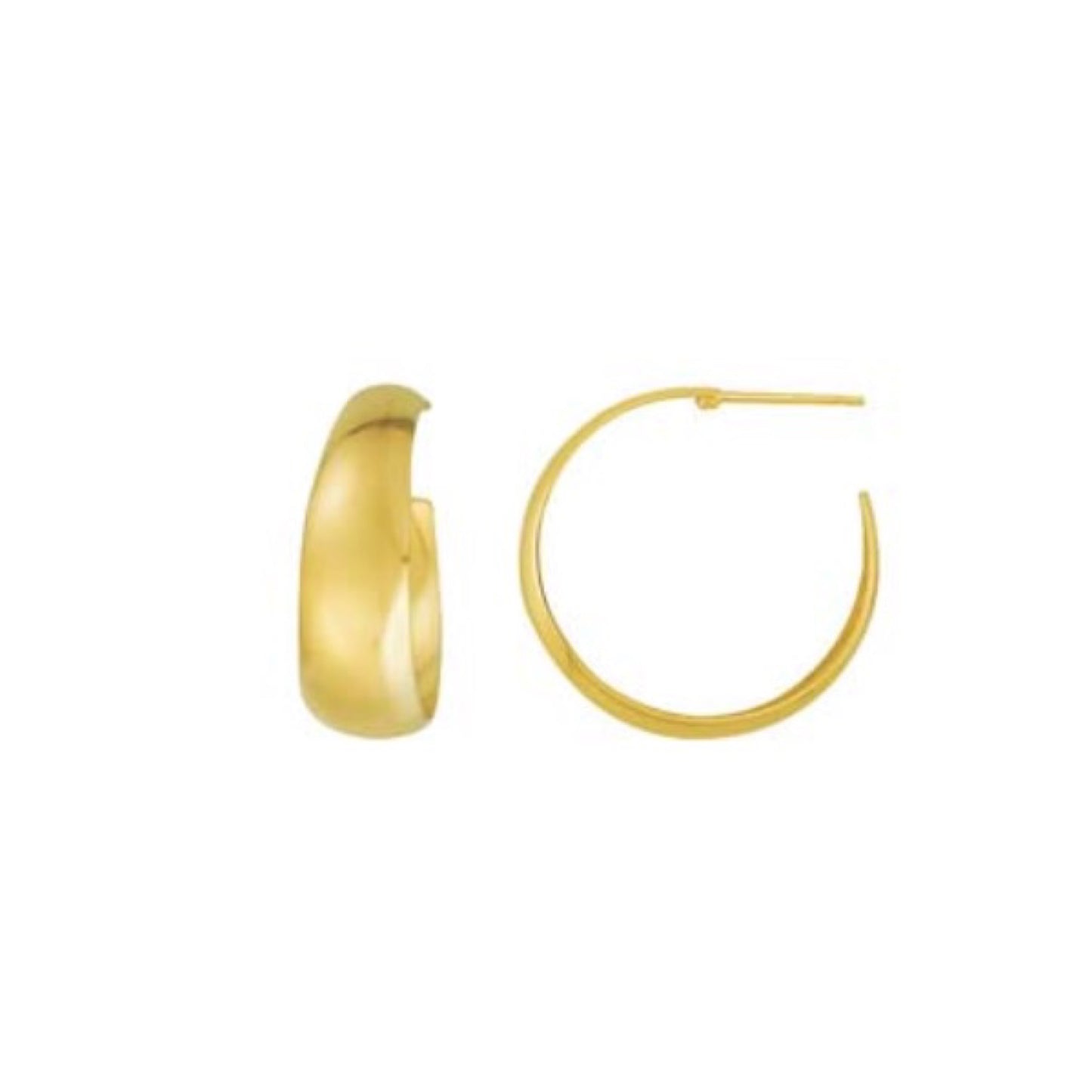 large tapered dome post hoop earrings