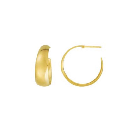 large tapered dome post hoop earrings