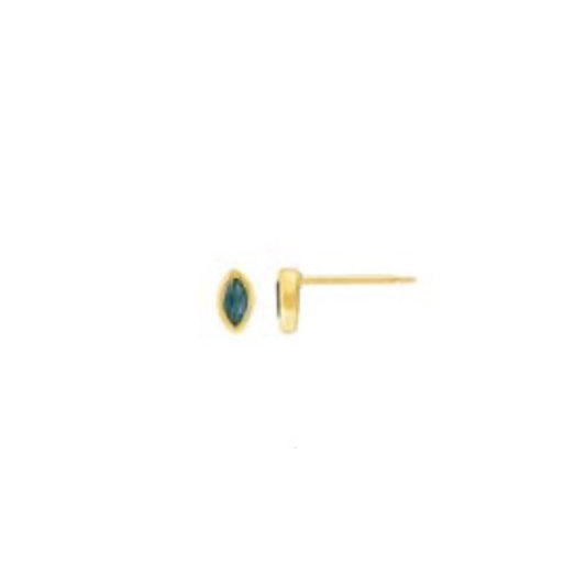 marquise bezel stone stud earrings - london blue topaz