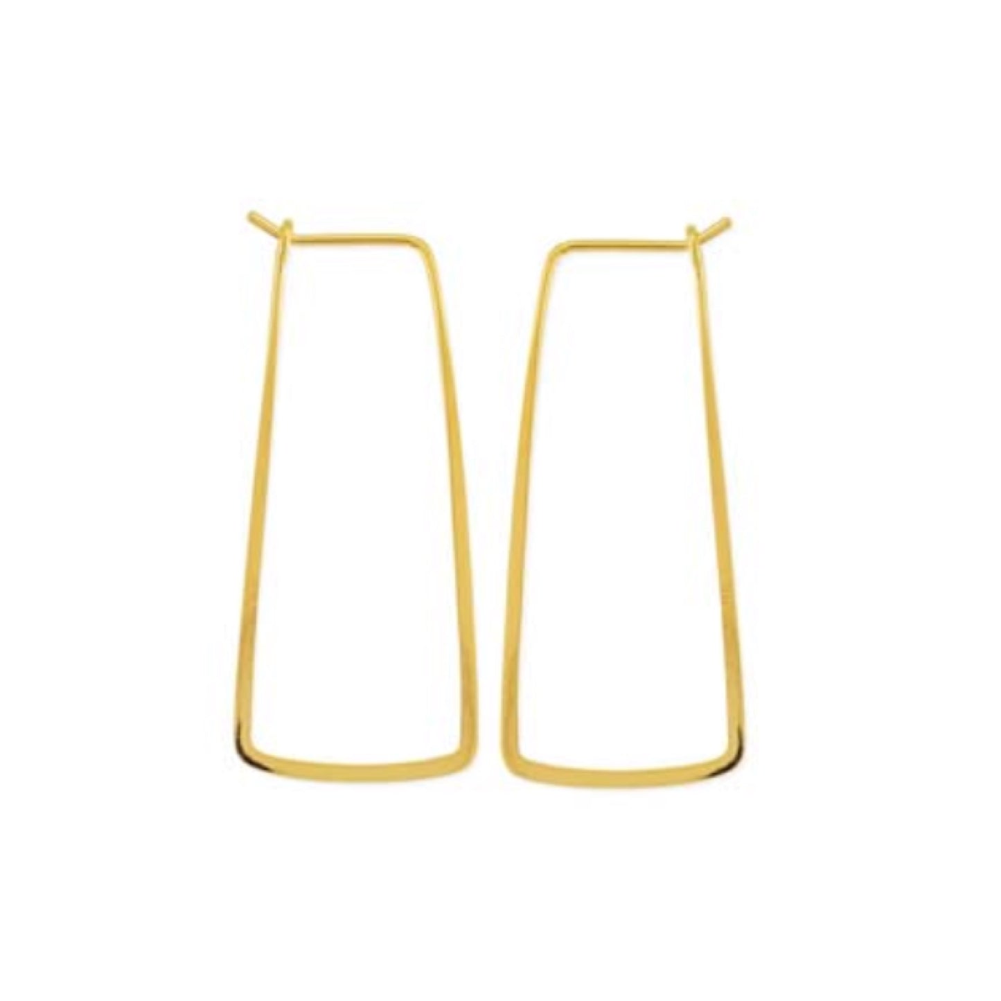 long tapered rectangle wire hoop earrings