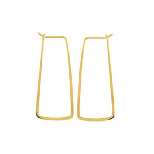 long tapered rectangle wire hoop earrings