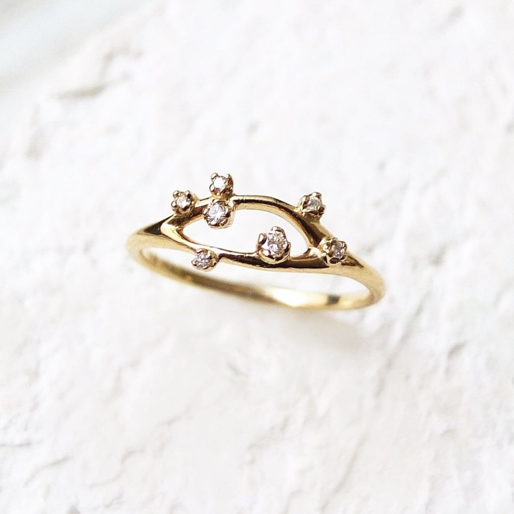 open branch ring - diamond