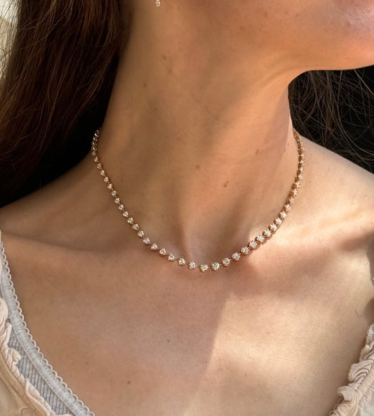 graduated line necklace - grown diamond
